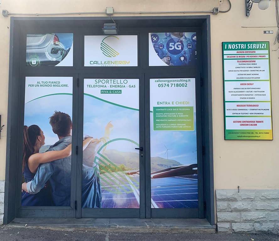 call&Energy Consulting srl sede operativa ad Agliana Pistoia nuova vetrofania
